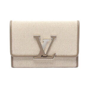 Louis Vuitton Portefeuille Wallet Capucines Compact Tri Leather Beige